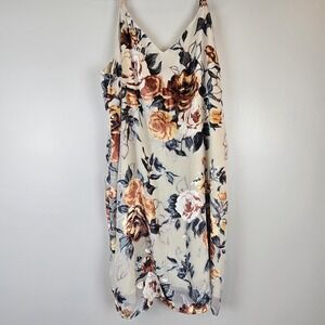 JAPNA Floral Velour Velvet Burnout‎ Lined Dress Sz. Large.C16